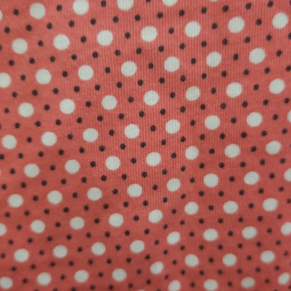 Liz Claiborne Pink White Dual Dot Folded Short Sleeve Cotton Tee Plus Sz XXL